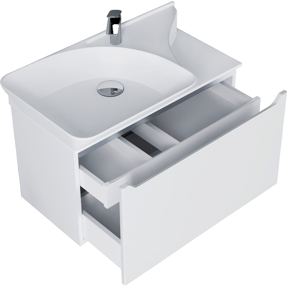 Тумба подвесная с раковиной Stworki Ши 80 см TR-593471, белый - фото 12