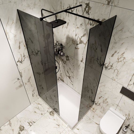 Душевая перегородка Stworki Берген 60 cм MV-BE-60-BL-T (стекло 8 мм) чёрный/тонированное - фото 9