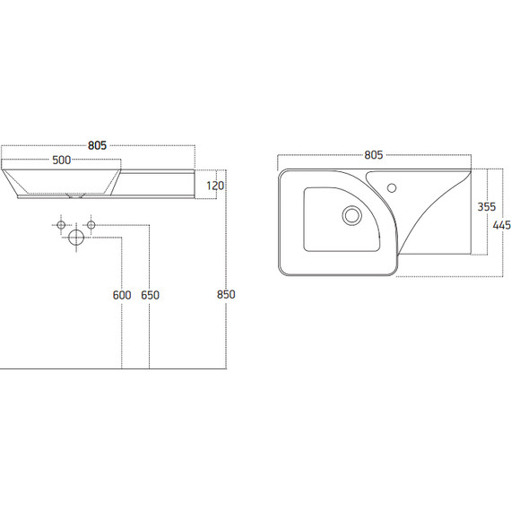 Тумба подвесная с раковиной Stworki Ши 80 см 609720, белый - фото 3