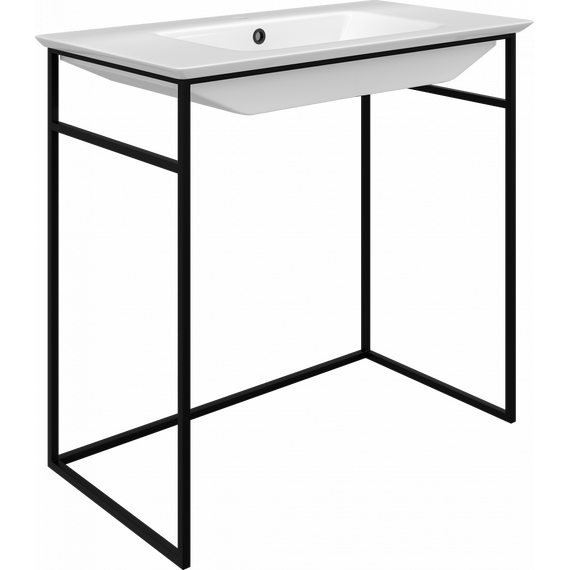 Консоль напольная с раковиной Stworki Мосс 90 см KR-601932, чёрный - фото 7