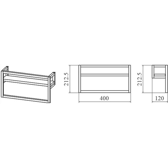 Полка с полотенцедержателем Stworki Гриндстед 40 см П23245, чёрный/светлое дерево - фото 2