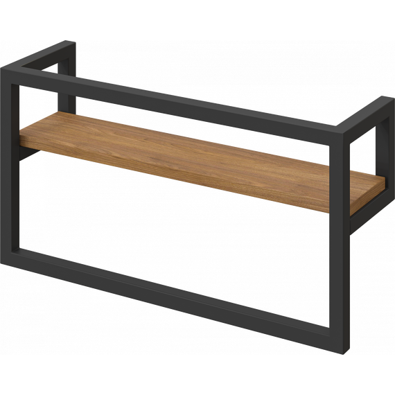 Полка с полотенцедержателем Stworki Гриндстед 40 см П23245, чёрный/светлое дерево - фото 10