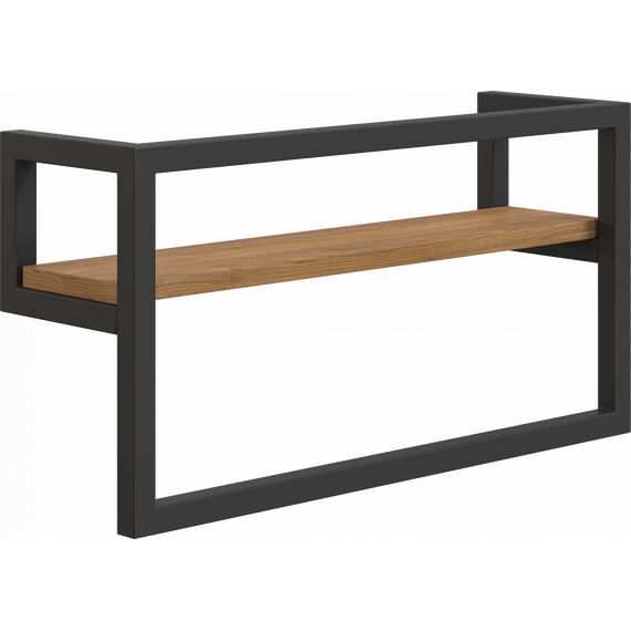 Полка с полотенцедержателем Stworki Гриндстед 40 см П23245, чёрный/светлое дерево - фото 8