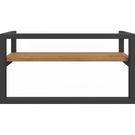 Полка с полотенцедержателем Stworki Гриндстед 40 см П23245, чёрный/светлое дерево - фото 9