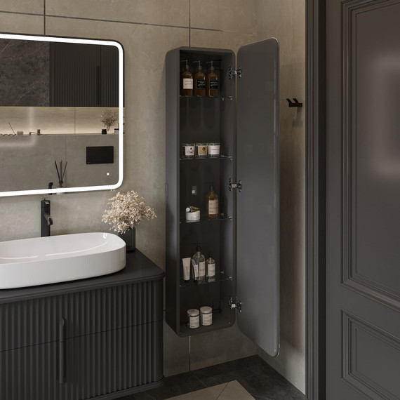 Пенал подвесной Stworki Ольборг МВК181, серый - фото 5