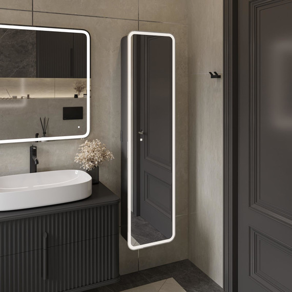 Пенал подвесной Stworki Ольборг МВК181, серый - фото 3