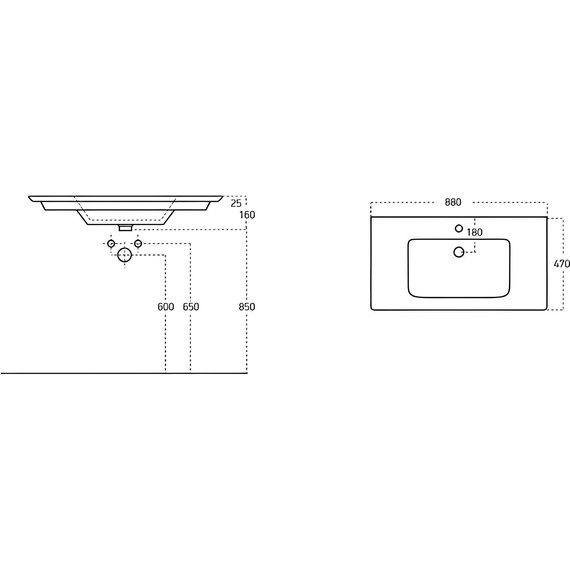 Консоль напольная с раковиной Stworki Мосс 90 см KR-601932, чёрный - фото 3