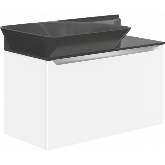 Тумба подвесная с раковиной Stworki Ши 80 см 609720, белый - фото 7