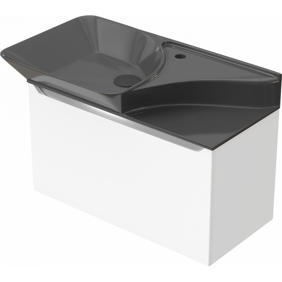 Тумба подвесная с раковиной Stworki Ши 80 см 609720, белый - фото 9