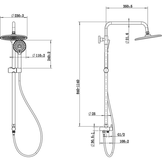 Душевая стойка Stworki Вестфолл WH626-MB, чёрный - фото 2