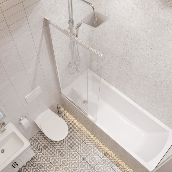 Шторка для ванны Stworki Нюборг 98x145 см STW_801_SL_C, хром/прозрачное - фото 7