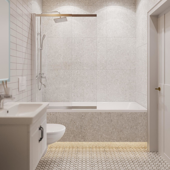 Шторка для ванны Stworki Нюборг 98x145 см STW_801_SL_C, хром/прозрачное - фото 8