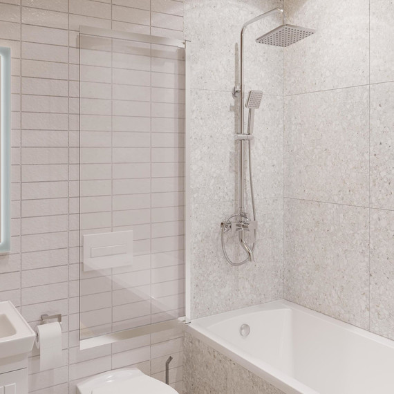 Шторка для ванны Stworki Нюборг 98x145 см STW_801_SL_C, хром/прозрачное - фото 9