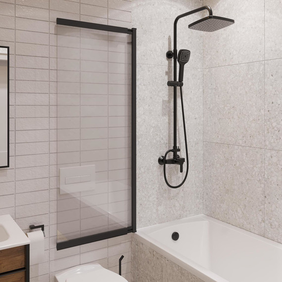 Шторка для ванны Stworki Нюборг 98x145 см STW_801_BL_C, чёрный/прозрачное - фото 10