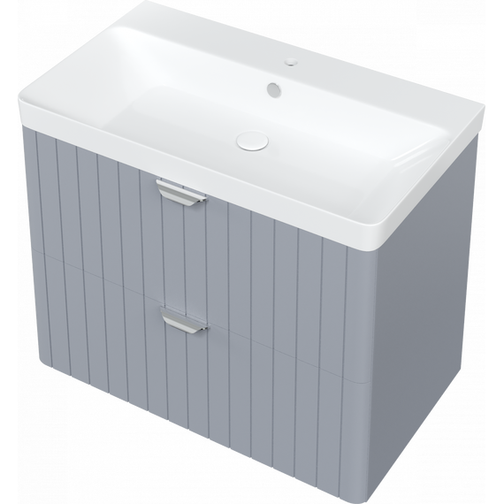 Тумба подвесная с раковиной Stworki Ларвик 80 см 622516, серый - фото 11