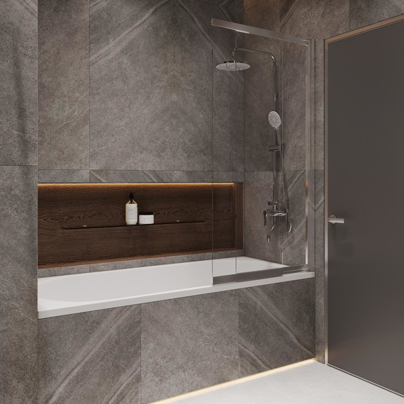 Шторка для ванны Stworki Нюборг 98x145 см STW_801_SL_C, хром/прозрачное - фото 12