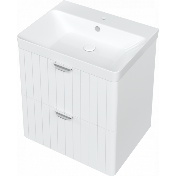 Тумба подвесная с раковиной Stworki Ларвик 60 см 622512, белый - фото 12