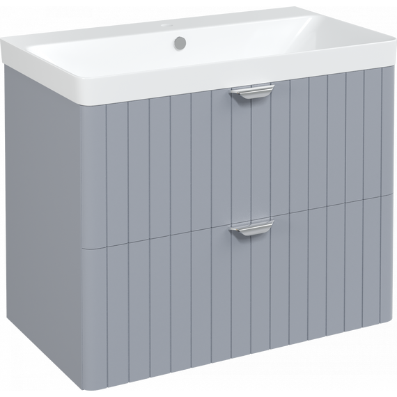 Тумба подвесная с раковиной Stworki Ларвик 80 см 622516, серый - фото 9