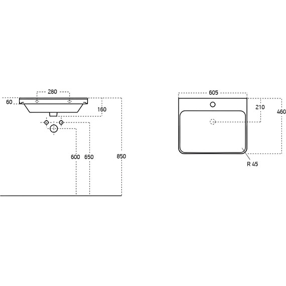 Тумба подвесная с раковиной Stworki Ларвик 60 см 622514, серый - фото 2
