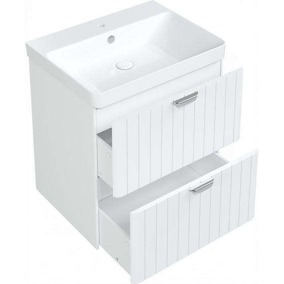 Тумба подвесная с раковиной Stworki Ларвик 60 см 622512, белый - фото 13