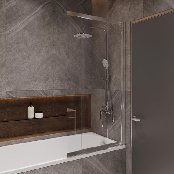 Шторка для ванны Stworki Нюборг 98x145 см STW_801_SL_C, хром/прозрачное - фото 10