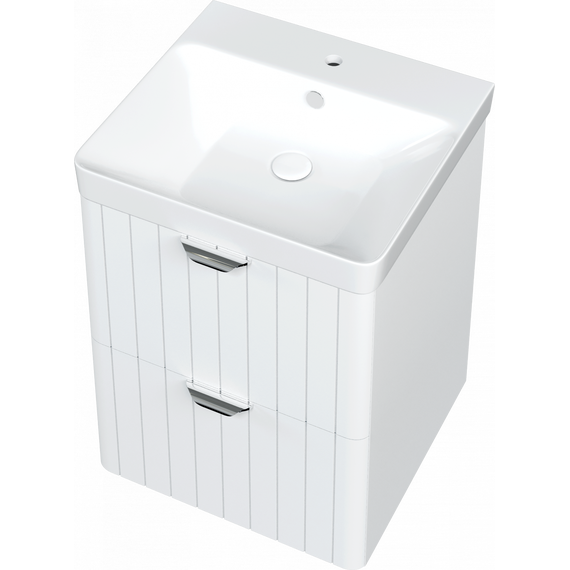 Тумба подвесная с раковиной Stworki Ларвик 50 см 622505, белый - фото 11