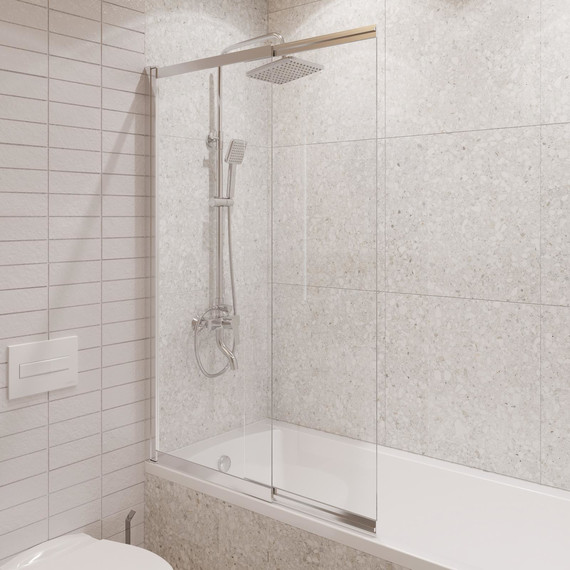 Шторка для ванны Stworki Нюборг 98x145 см STW_801_SL_C, хром/прозрачное - фото 6