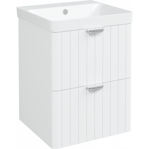 Тумба подвесная с раковиной Stworki Ларвик 50 см 622505, белый - фото 6