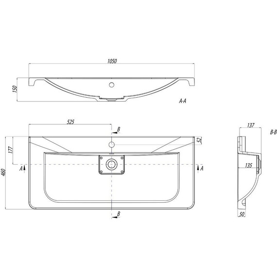 Тумба подвесная с раковиной Акватон Шерилл 105 см 1A2063K1SH010, белый - фото 9