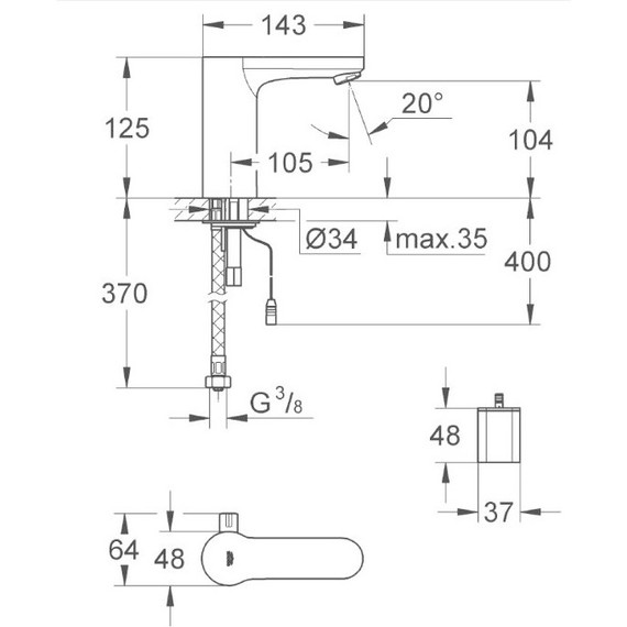Смеситель для раковины GROHE Eurosmart Cosmopolitan E 36327001 - фото, картинка 4 Смеситель для раковины GROHE Eurosmart Cosmopolitan E 36327001 - фото 4
