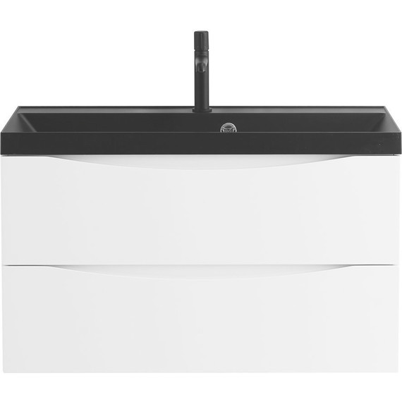 Тумба подвесная с раковиной BelBagno MARINO-900-2C-SO-BO-P 90 см, Bianco Opaco (раковина BB900/450-LV-ART-AST-NERO) - фото 3