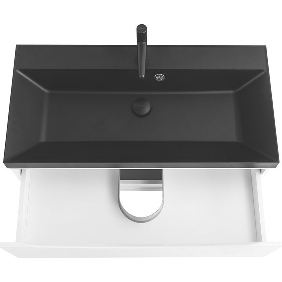 Тумба подвесная с раковиной BelBagno MARINO-900-2C-SO-BL-P 90 см, Bianco Lucido (раковина BB900/450-LV-ART-AST-NERO) - фото 6