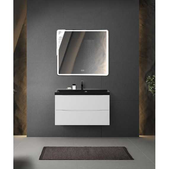 Тумба подвесная с раковиной BelBagno MARINO-900-2C-SO-BL-P 90 см, Bianco Lucido (раковина BB900/450-LV-ART-AST-NERO) - фото 7