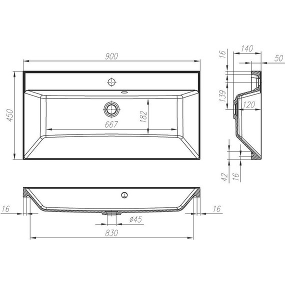 Тумба подвесная с раковиной BelBagno MARINO-900-2C-SO-WO-P 90 см, Rovere Bianco (раковина BB900/450-LV-ART-AST-NERO) - фото 9