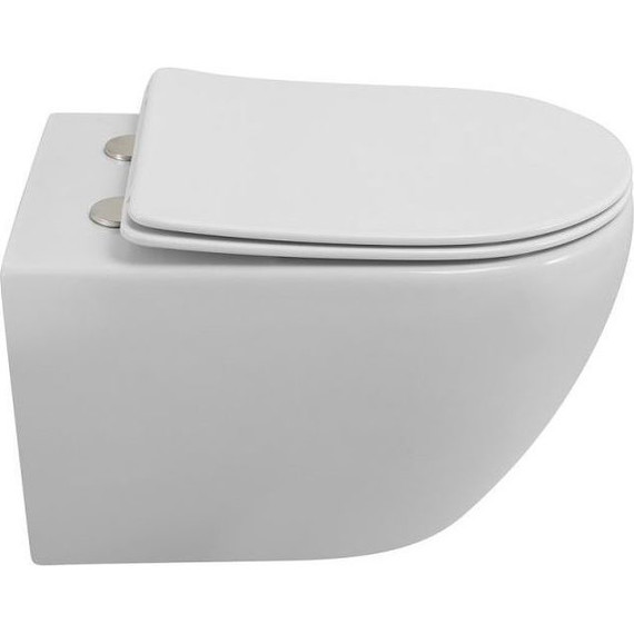 Унитаз подвесной безободковый Cezares Stream-Tor CZR-2426-TH-TOR/SC с тонкой крышкой микролифт (Система смыва торнадо) - фото, картинка 3 Унитаз подвесной безободковый Cezares Stream-Tor CZR-2426-TH-TOR/SC с тонкой крышкой микролифт (Система смыва торнадо) - фото 3