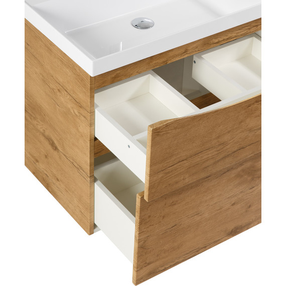 Тумба подвесная с раковиной BelBagno MARINO-H60-700-2C-SO-RN-P 70 см (раковина чёрная BB700/450-LV-ART-AST-NERO) Rovere Nature - фото 7