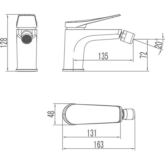 Смеситель для биде Lemark Bronx LM3708GM, графит - фото 6