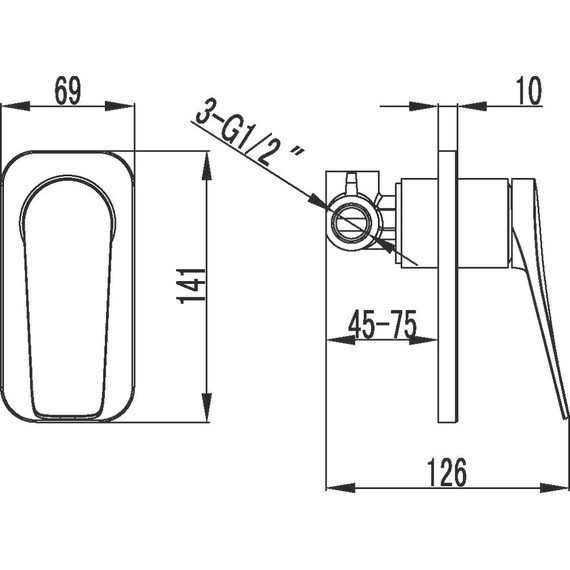 Смеситель для душа Lemark Bronx LM3723GM (на один выход) графит - фото 3