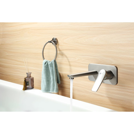 Смеситель для раковины настенный Lemark Bronx LM3726GM, графит - фото 5