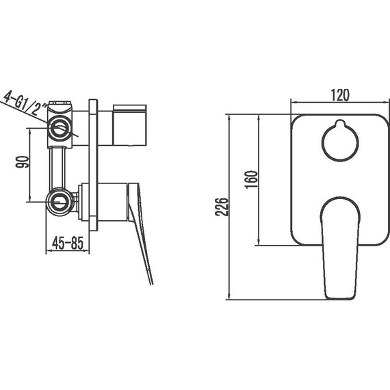 Смеситель для ванны Lemark Bronx LM3727BL (на два выхода) чёрный - фото 3