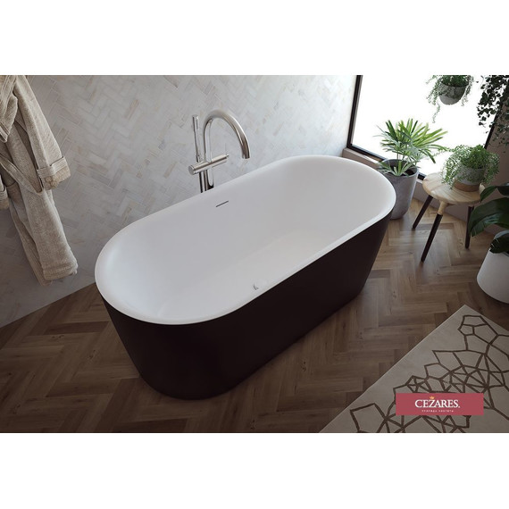Ванна отдельностоящая Cezares Metauro 180x80 см METAURO-INT-Central-180-80-60-B-W-MATT, чёрный матовый - фото, картинка 2 Ванна отдельностоящая Cezares Metauro 180x80 см METAURO-INT-Central-180-80-60-B-W-MATT, чёрный матовый - фото 2