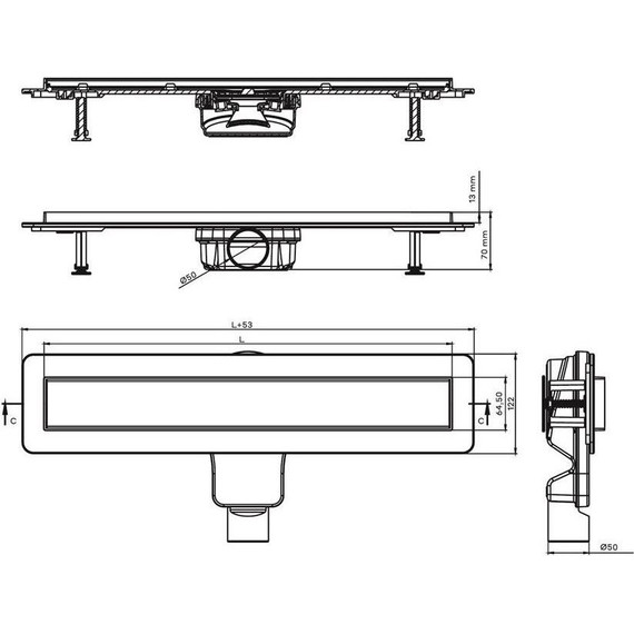 Трап Berges Wasserhaus Optim Line 60 см 090506, хром глянцевый, Цвет производителя: хром глянцевый, Размер трапа: 600 - фото 5
