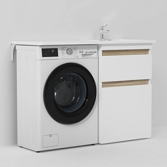 Тумба с раковиной-столешницей Am.Pm X-Joy 120 см R M85AFSX0602WG (раковина M85AWPR1201WG) белый глянцевый - фото 4