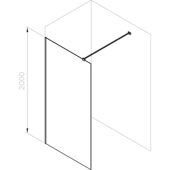Душевая перегородка Ravak Walk-In Air 110 см GW9WD0300Z1C с кронштейном в комплекте, чёрный/прозрачное - фото 4