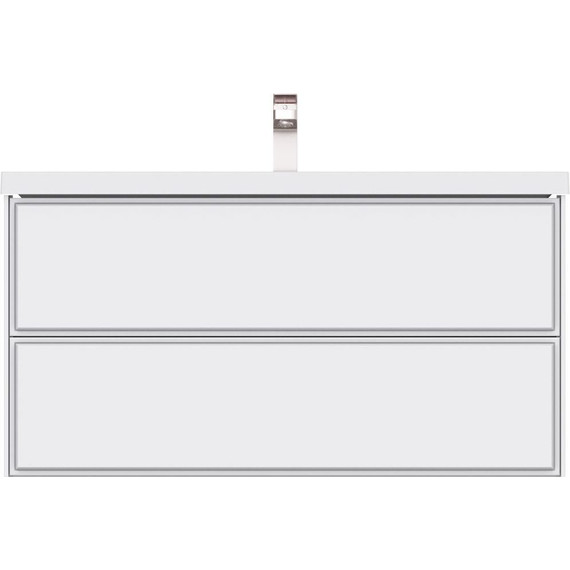 Тумба подвесная с раковиной Mirsant Dante 100 см (раковина Style 100) белый - фото 6