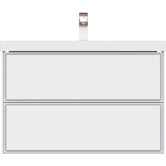 Тумба подвесная с раковиной Mirsant Dante 80 см (раковина Style 80) белый - фото 6