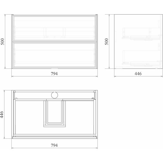 Тумба подвесная с раковиной Mirsant Dante 80 см (раковина Style 80) белый - фото 10