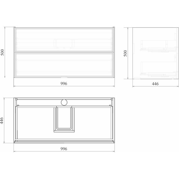 Тумба подвесная с раковиной Mirsant Dante 100 см (раковина Style 100) серый матовый - фото 11