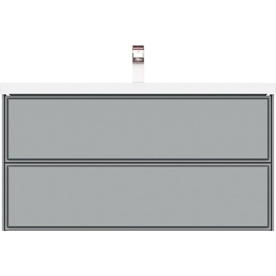 Тумба подвесная с раковиной Mirsant Dante 100 см (раковина Style 100) серый матовый - фото 7