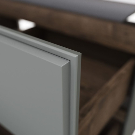 Тумба подвесная с раковиной Mirsant Dante 100 см (раковина Style 100) серый матовый - фото 8